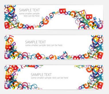Banners with colorful numbers clipart
