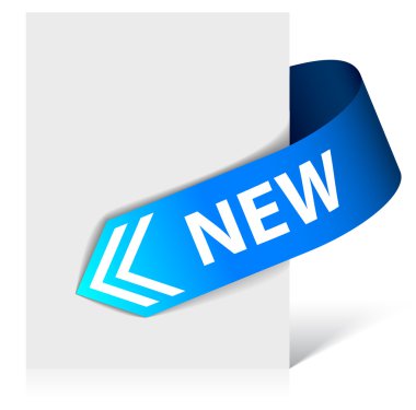 New blue corner ribbon clipart