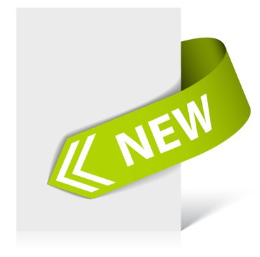 New green corner ribbon - arrow clipart