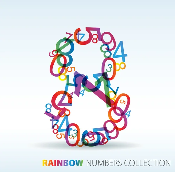 Номер восемь из красочных чисел — стоковый вектор