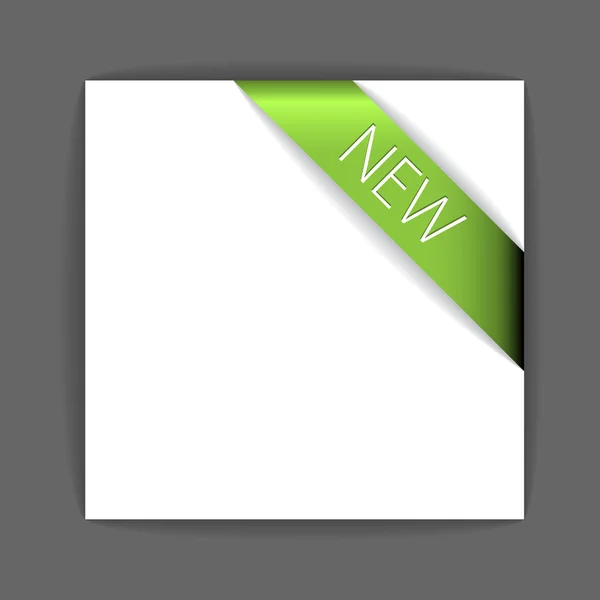 New green corner ribbon — Stock Vector