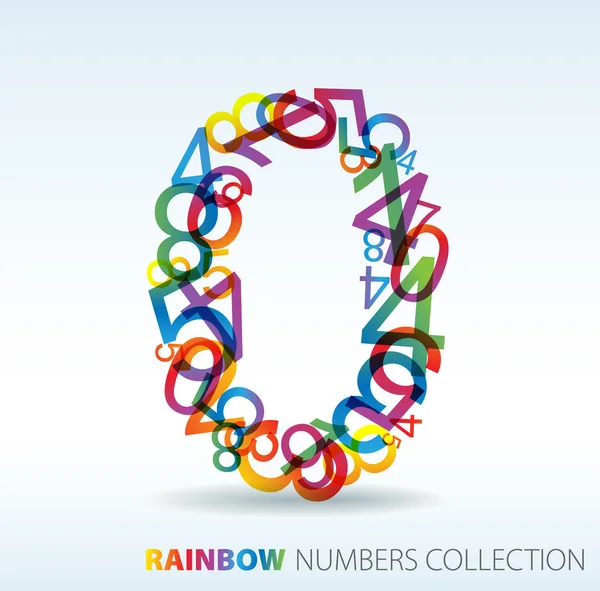Αριθμό μηδέν κατασκευασμένα από πολύχρωμο αριθμούς — Διανυσματικό Αρχείο