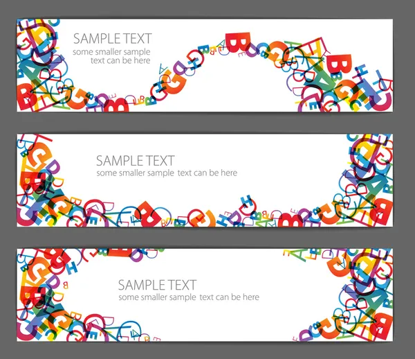 Bannières avec numéros arc-en-ciel colorés — Image vectorielle