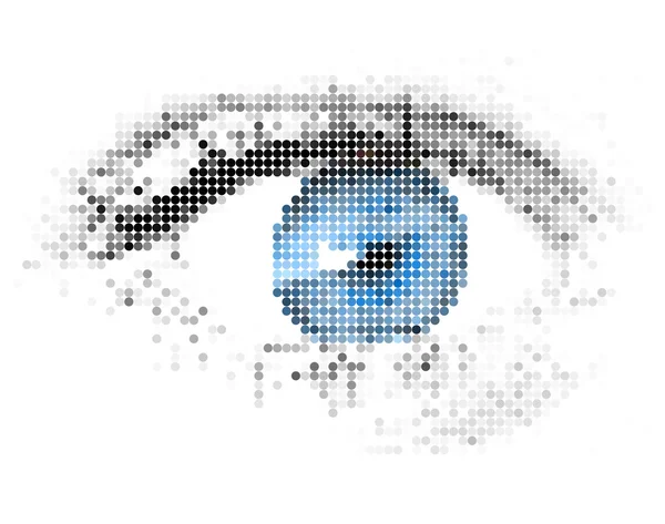 抽象的な人間 - デジタル - 青い目 — ストックベクタ