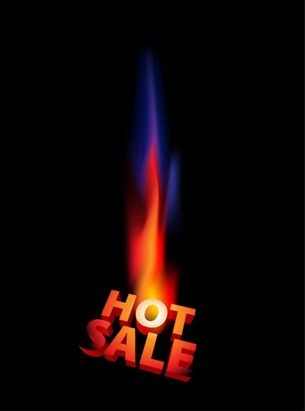 Heißes Verkaufskunstwerk mit großer Flamme — Stockvektor