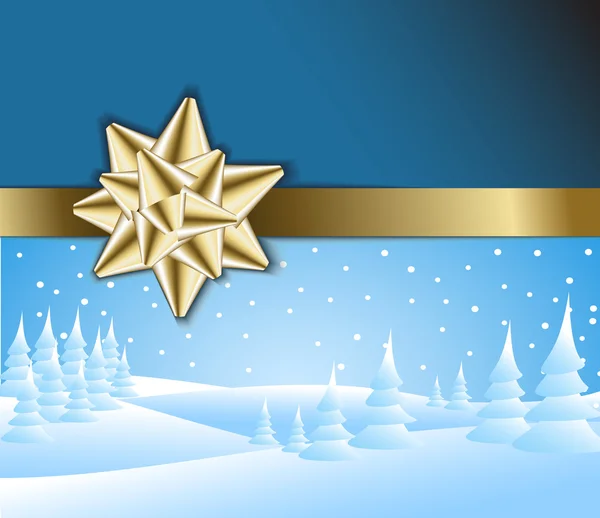Χριστουγεννιάτικη κάρτα με το χιονισμένο τοπίο — Διανυσματικό Αρχείο