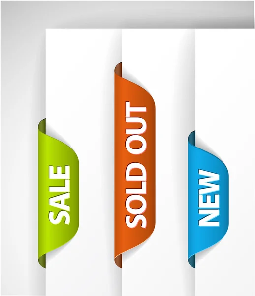 Eshop 集标记为新的销售和项目已售罄 — 图库矢量图片