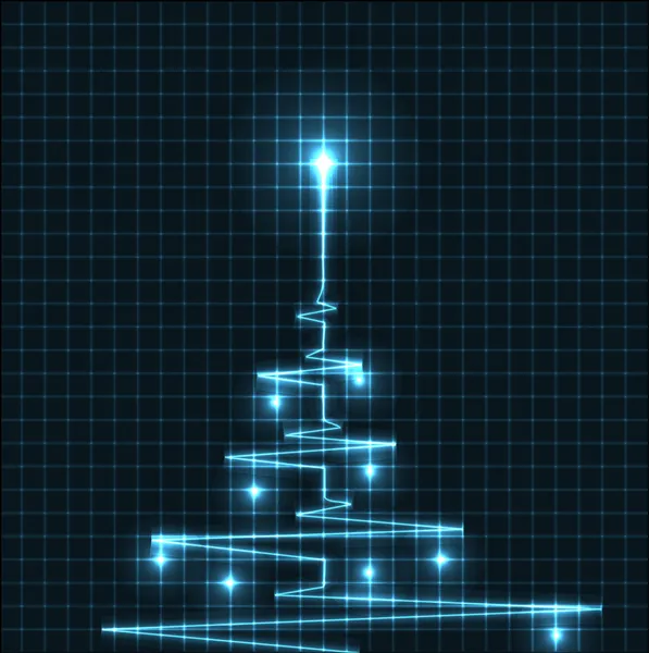 クリスマス ツリーの心のビート心電図イラストから抽象化 - ベクトル — ストックベクタ
