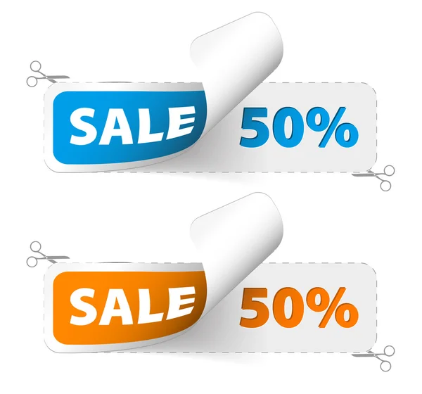 Coupons de vente rouges et verts — Image vectorielle