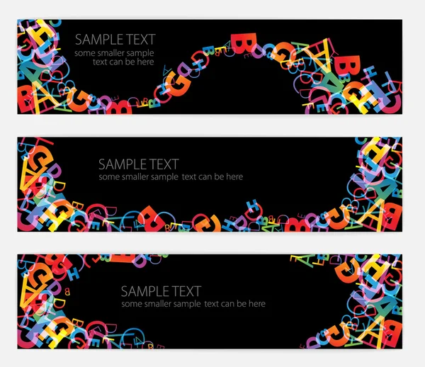 Bannières avec numéros arc-en-ciel colorés — Image vectorielle