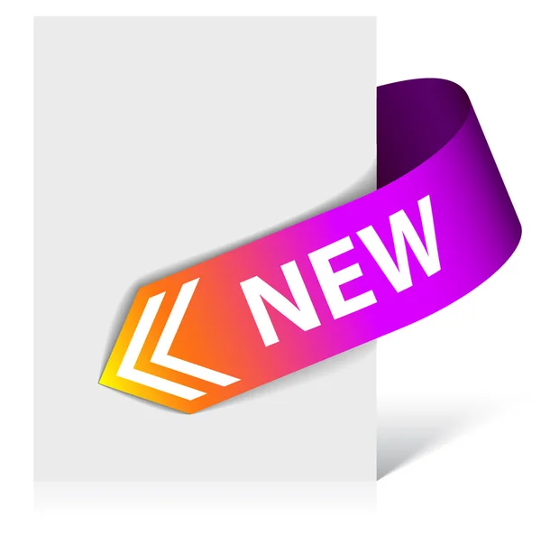 New purple corner ribbon — Stock Vector