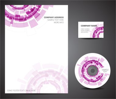 Design template set - business card, cd, paper clipart