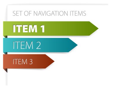 Paper arrows - modern navigation items clipart