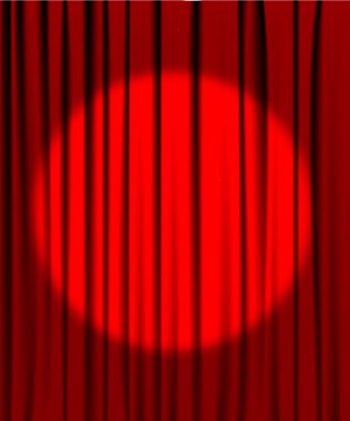 Curtain from the theatre with a spotlight