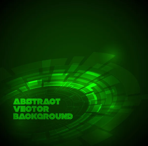 Abstracte donkere groene technische achtergrond — Stockvector