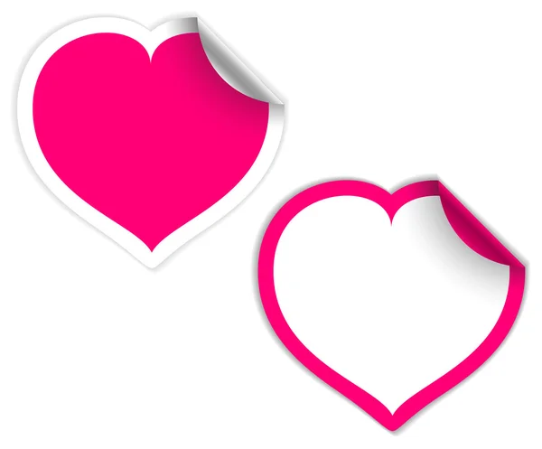 Etiquetas de corazón rosa y blanco — Vector de stock
