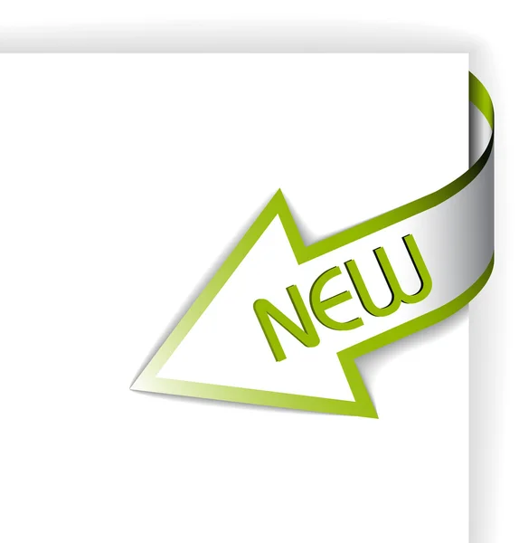 Nouveau ruban d'angle vert — Image vectorielle