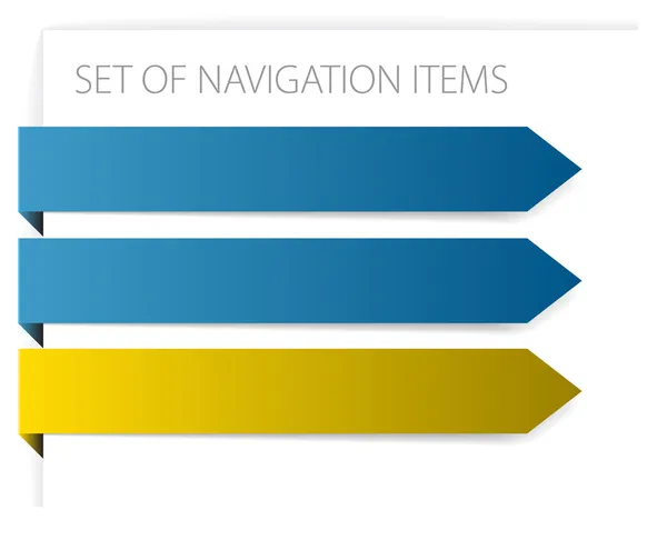 Frecce di carta - elementi di navigazione moderni — Vettoriale Stock