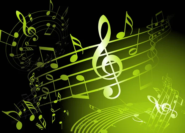 Thème de musique verte — Image vectorielle