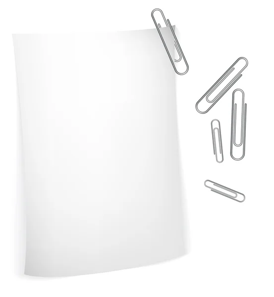 Livro branco com clipes de papel —  Vetores de Stock