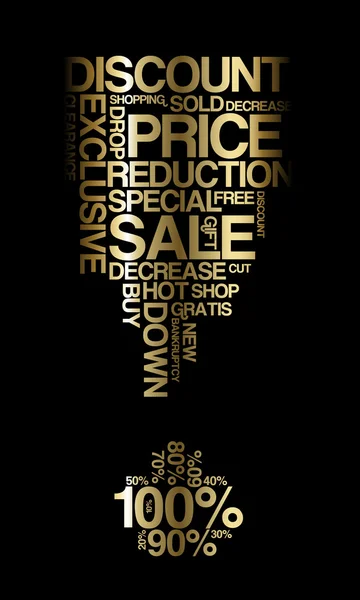 Golden sale discount poster — Stock Vector