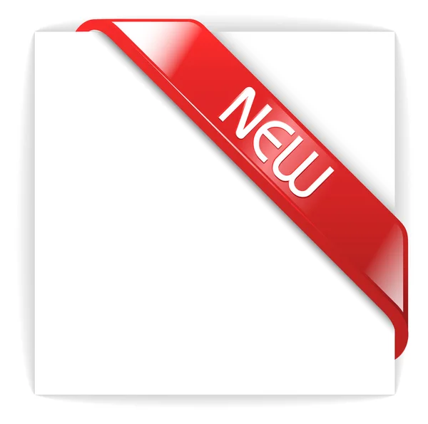 New glassy red corner ribbon — Stock Vector