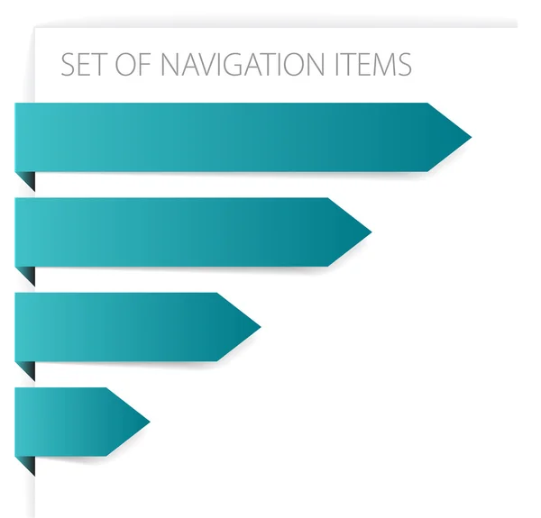 Flechas de papel - elementos de navegación modernos — Vector de stock