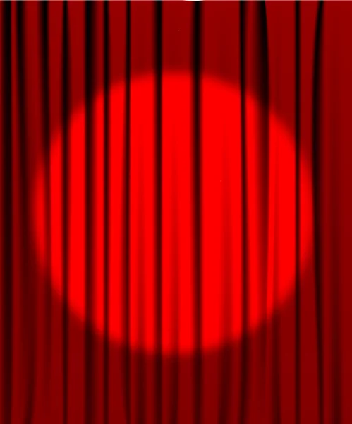 Curtain from the theatre with a spotlight — Stock Vector