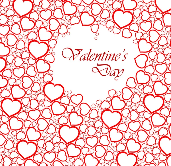 Love vector background made from red hearts — Stock Vector