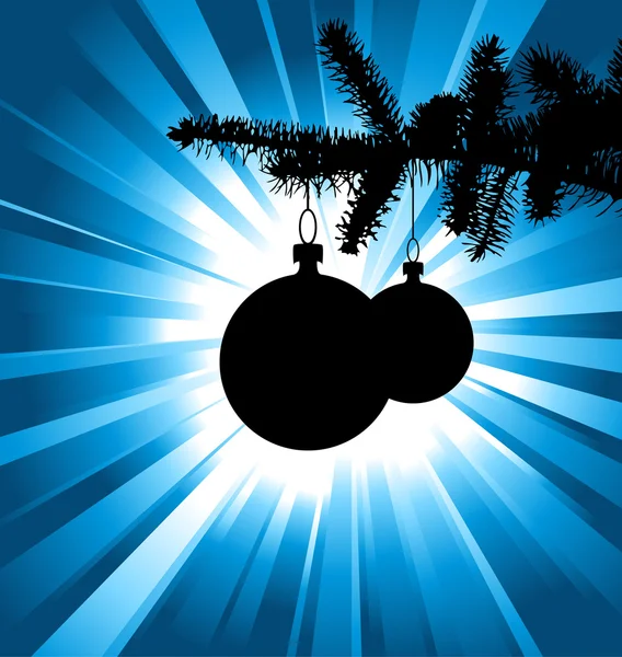 Silhouet van een kerstboom — Stockvector
