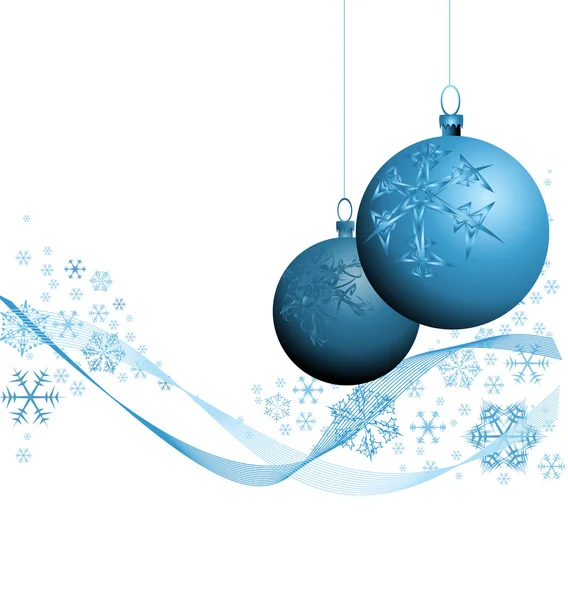 青のクリスマスの装飾 — ストックベクタ