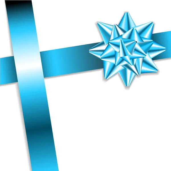 Arc bleu sur un ruban bleu — Image vectorielle