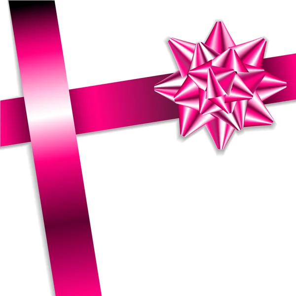 Arc rose sur un ruban rose — Image vectorielle