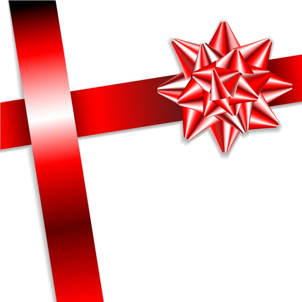 Arc rouge sur un ruban rouge — Image vectorielle