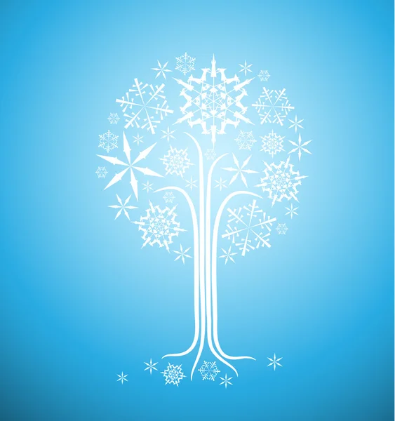 크리스마스 겨울 초록 나무 — 스톡 벡터