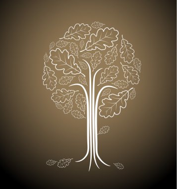 Vintage abstract tree drawing clipart