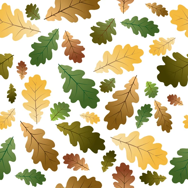 Ek leafs seamless mönster — Stock vektor