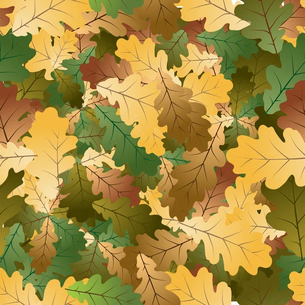 Дубовые листья бесшовный узор — стоковый вектор