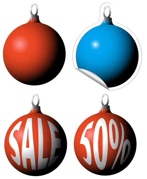 Bolbos de Natal como etiquetas de venda — Vetor de Stock
