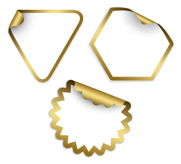 Klistermärken med gyllene kant — Stock vektor