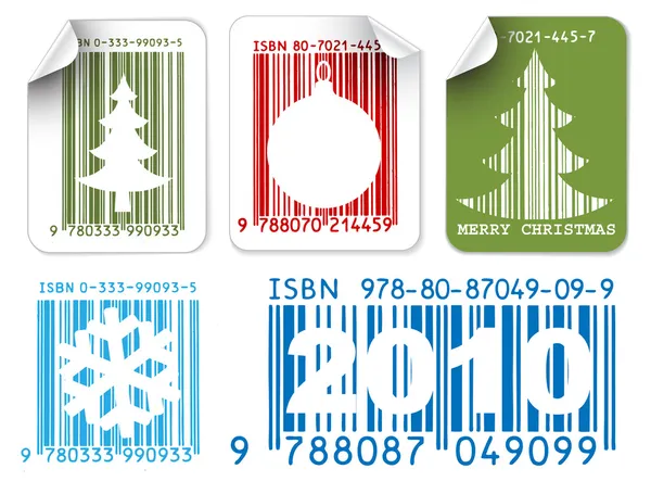 Labels with Christmas bar codes — Stock Vector