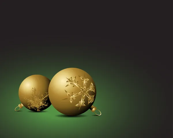 Christmas card - Golden bulbs with snowflakes ornaments — Stock Vector