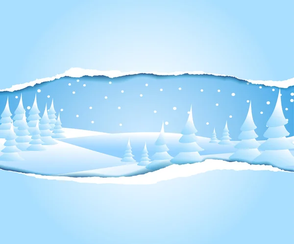 Frosty besneeuwde winterlandschap — Stockvector