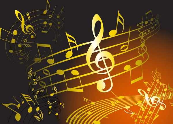 Золотая музыка — стоковый вектор