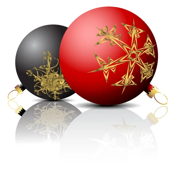 Bombillas de Navidad negras y rojas — Archivo Imágenes Vectoriales