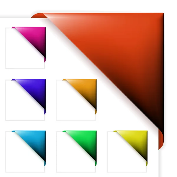 Set of colorful corner ribbons — Stock Vector