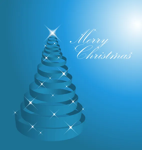 Голубая абстрактная рождественская елка — стоковый вектор