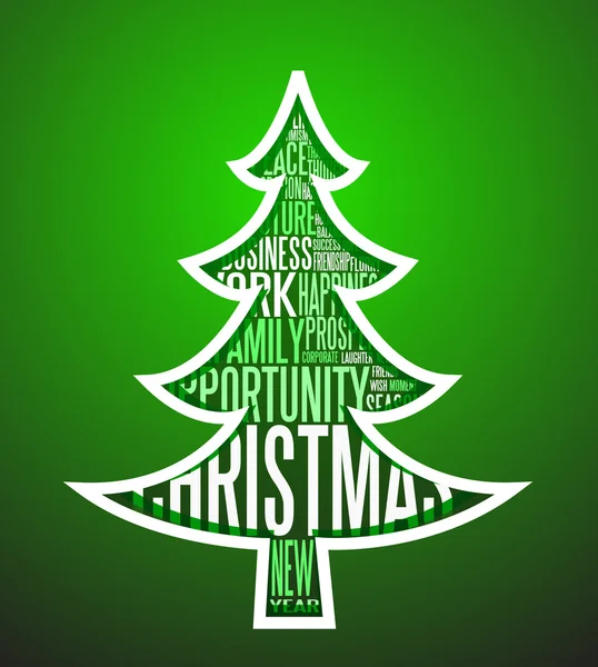 Vánoční přání s vánoční stromeček — Stockový vektor