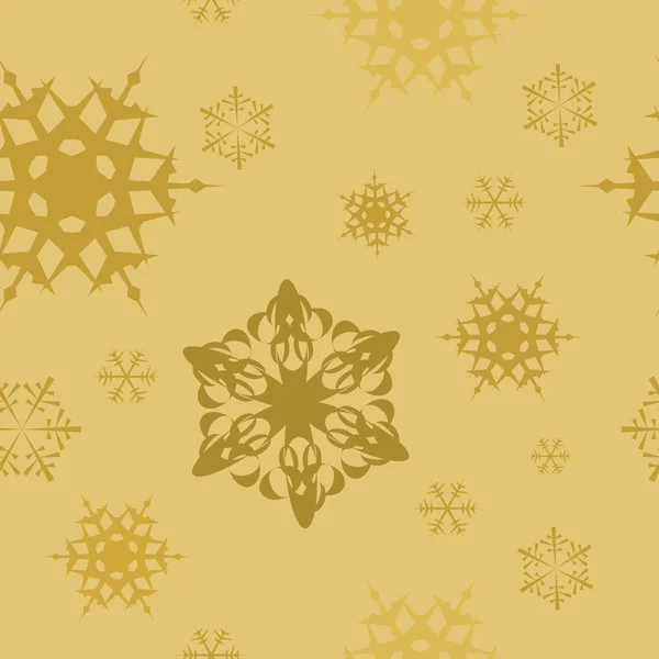 Winter - golden christmas seamless pattern — Stock Vector