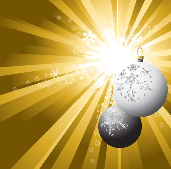 Christmas bulbs with snowflakes — Stock Vector